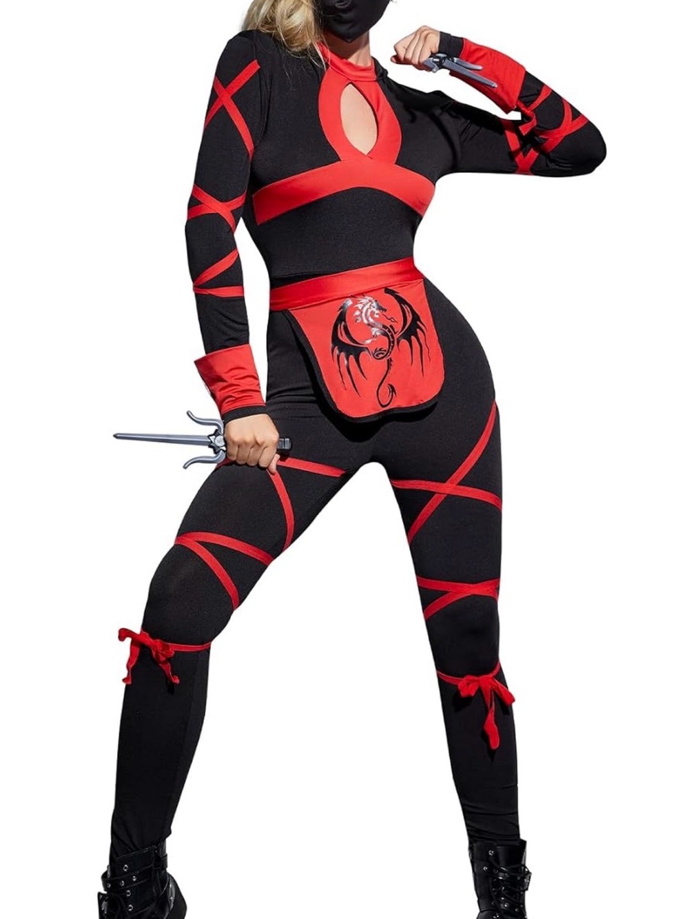 Black & Red Women's Ninja Jumpsuit
